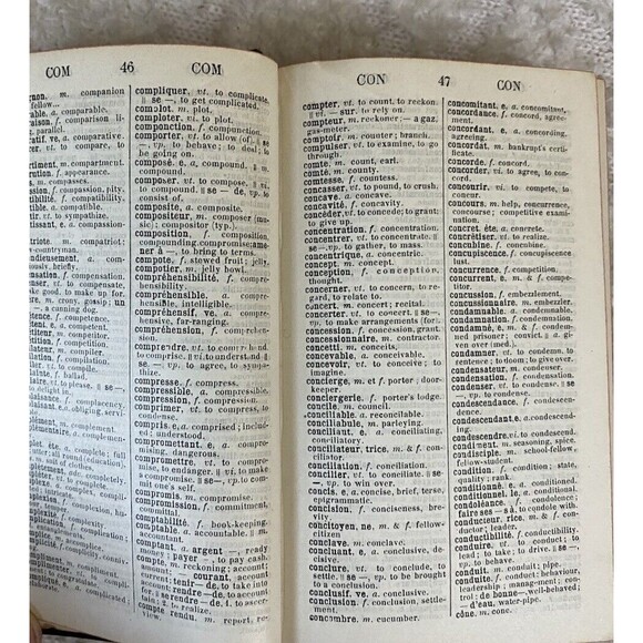 Cestre’Guibillon Dictionnarie French To English Hardcover Book - Picture 6 of 10